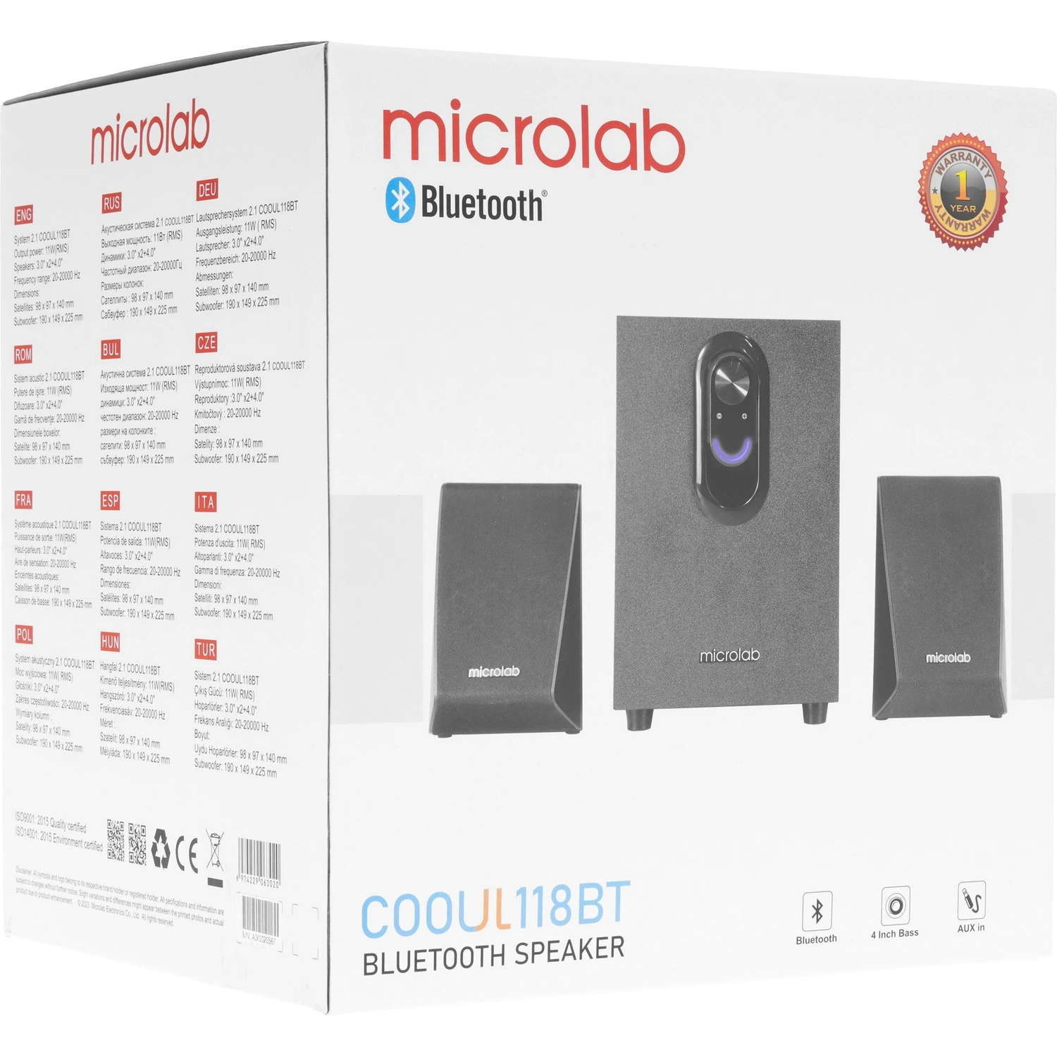 Акустическая система 2.1 Microlab COOUL118BT