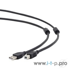 Кабель Gembird/Cablexpert USB 2.0 Pro, AM/BM, 4.5м, экран,2феррит.кольца, черный, пакет