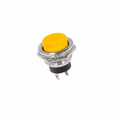 Выключатель-кнопка металл Rexant 250V 2А (2с) (ON)-OFF Ø16.2 желтый
