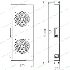 Модуль вентиляторный NTSS (NTSS-FAN2/19T) 2 вент. с термостатом с контроллером серый (упак.:1шт)