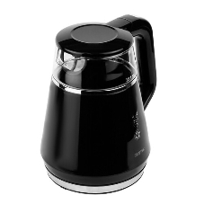 Чайник Centek CT-0019, 1100 Вт, стекло, черный и серебристый