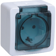 Розетка IEK ERMP12-K03-16-54-EC РСб20-3-ГПБд роз 1м с з/к о/у IP54 (цвет крышки:дымчатый) ГЕРМЕС PLUS