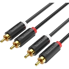 Кабель Vention аудио 2RCA M/2RCA M - 3 м черный