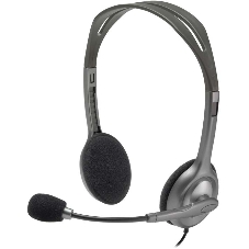 Гарнитура Logitech H110 серебристый, проводная, 3.5 мм
