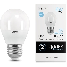 Лампа светодиодная LED Gauss Elementary Globe 8Вт E27 6500К