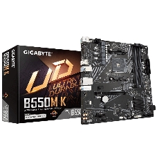 Материнская плата Gigabyte B550M K, AM4, AMD B550, 4xDDR4, 4xSATA, 2xM.2, 1xPCIe 4.0 x16, 1xPCIe x1, 1xHDMI, 1xDP, 1x 1Gb LAN, 4xUSB-A 3.2 Gen 1, 4xUSB-A 2.0, 3x3.5 мм, 7.1, mATX