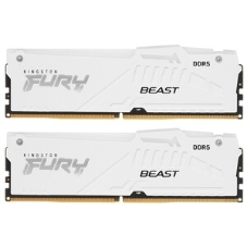 Оперативная память Kingston Fury Beast, DDR5, 32Gb (2x16Gb), 6000MHz, CL36, DIMM, с радиаторами, RGB, белый