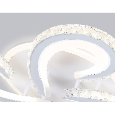 Потолочный светодиодный светильник Ambrella light FA1702/4 WH/CH белый/хром 121W 3000K-6400K 560*560*90 (ПДУ РАДИО 2.4G)