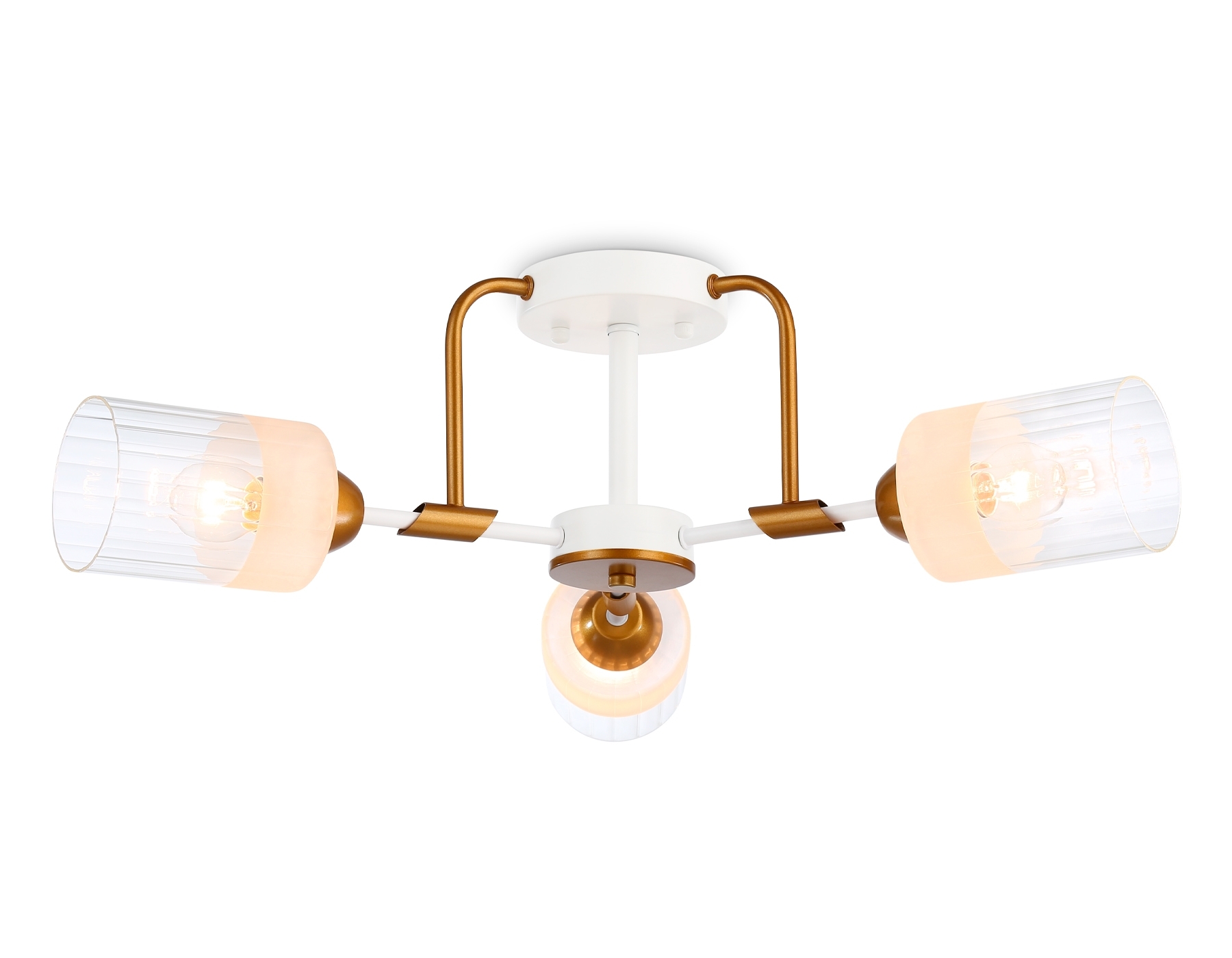 Светильник Ambrella light TR303321/3 WH/GD/CL/FR белый/золото/прозрачный/белый матовый E27*3 max 60W D620*210