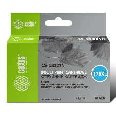 Картридж струйный Cactus CS-CB321N(CS-CB321) №178XL черный (21.6мл) для HP PS B8553/C5383/C6383/D5463