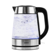 Чайник электрический Centek CT-0013 стекло, 2200 Вт, 1.8 л, серебристый