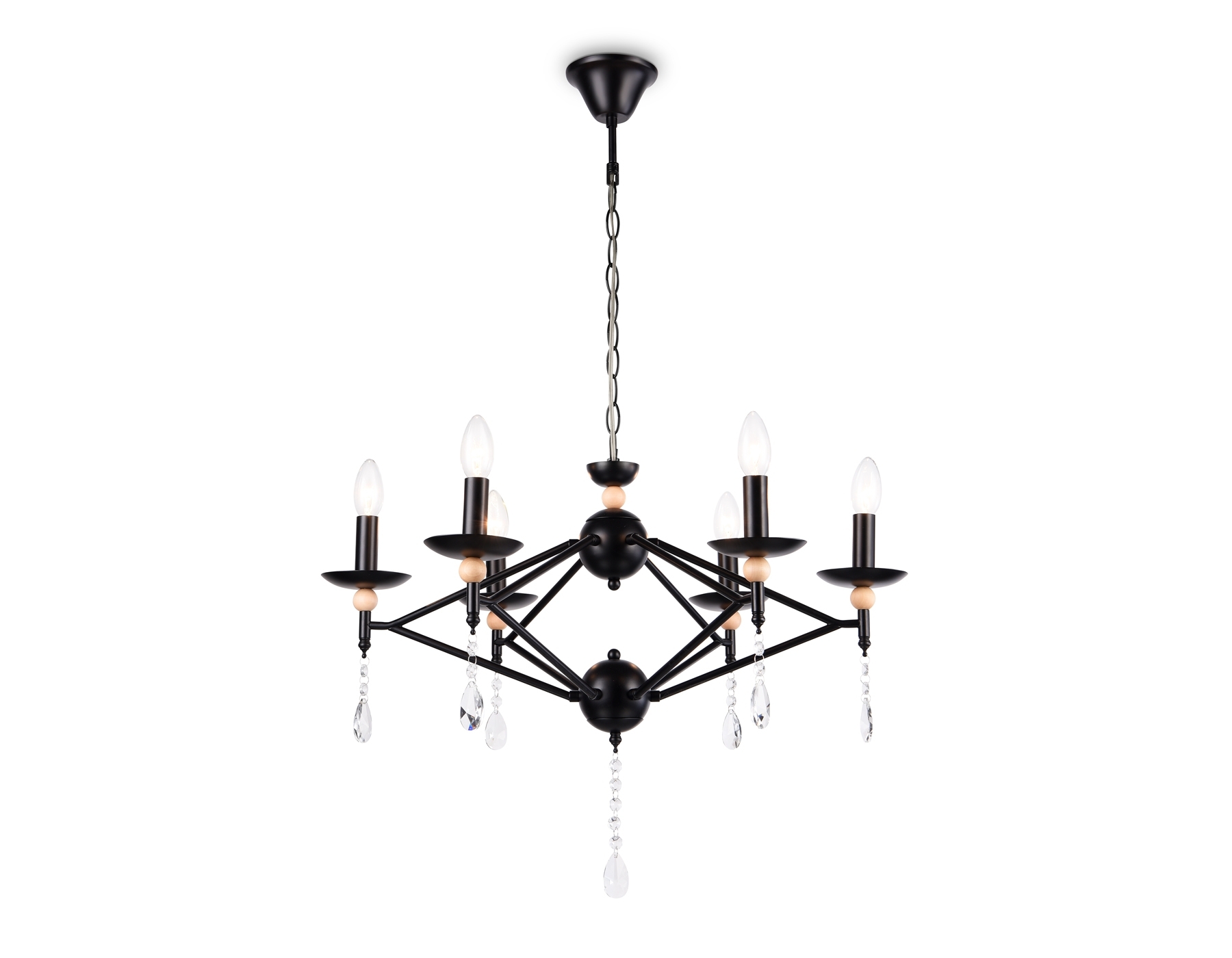 Светильник Ambrella light TR9597/6 BK черный E14/6 max 40W D660*880