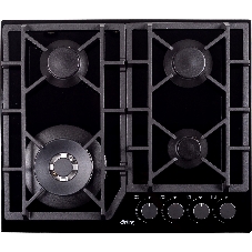 Газовая варочная поверхность Korting HGG 6919 CTN, 4 конфорки, стекло, 9750 Вт