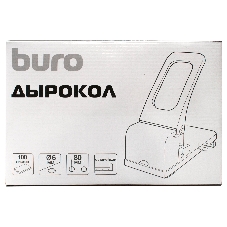 Дырокол Buro Force макс.:100лист. металл черный отв.:2 с линейкой