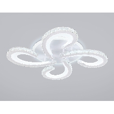 Потолочный светодиодный светильник Ambrella light FA1702/4 WH/CH белый/хром 121W 3000K-6400K 560*560*90 (ПДУ РАДИО 2.4G)