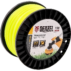 Леска для триммера Denzel квадрат, 2,7м х 138м, на DIN катушке FLEX CORD