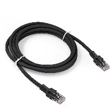 Патч-корд медный ExeGate UTP-RJ45-RJ45-5e-CU-2M-BK, UTP, cat.5e, 2м, черный