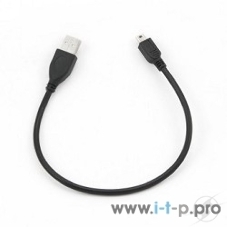 Кабель Gembird USB 2.0 PRO для соед. 0,3м AM/miniBM позол.конт., черный