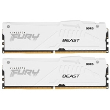 Оперативная память Kingston Fury Beast, DDR5, 32Gb (2x16 Gb), 6400 MHz, CL32, радиатор, RGB, белый