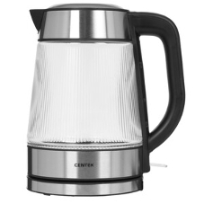 Чайник электрический Centek CT-0013 стекло, 2200 Вт, 1.8 л, серебристый