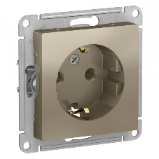Механизм розетки 1-м СП AtlasDesign с заземл. 16А шампань SchE ATN000543