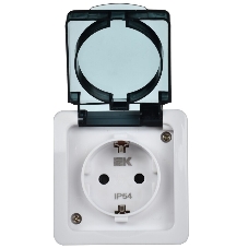 Розетка IEK ERMP12-K03-16-54-EC РСб20-3-ГПБд роз 1м с з/к о/у IP54 (цвет крышки:дымчатый) ГЕРМЕС PLUS