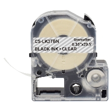 Картридж ленточный Cactus CS-LK3TbN черный шрифт, прозрачный фон (9 мм, 9 м) для Epson LW300/LW400/LW700/LW600P/LW1000P/K400/Z700/Z900