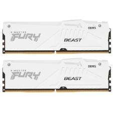 Оперативная память Kingston Fury Beast, DDR5, 64Gb (2x32GB), 5200MHz, CL40, DIMM, с радиаторами, белый