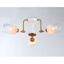 Светильник Ambrella light TR303321/3 WH/GD/CL/FR белый/золото/прозрачный/белый матовый E27*3 max 60W D620*210