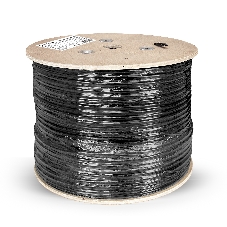 Кабель ExeGate Special FUTP4-C5e-CCA-S24-SW-OUT-PE-BK-305 FTP 4 пары кат.5e CCA, 0.5мм (24AWG), экран, внешн., с тросом, 305м, черн., PE