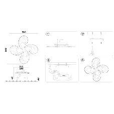Потолочный светодиодный светильник Ambrella light FA1702/4 WH/CH белый/хром 121W 3000K-6400K 560*560*90 (ПДУ РАДИО 2.4G)