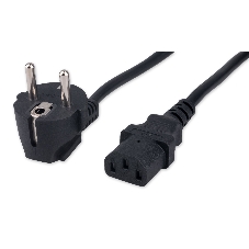 Кабель питания Гарнизон GPC-186-1-1.8M, Schuko-C13, 3x1.0 мм2, 16A, CCA, с заземлением, 1.8 м, черный, пакет