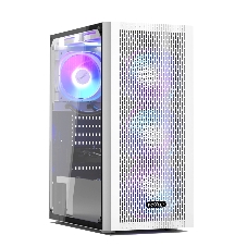 Компьютерный корпус без блока питания PCCOOLER MA100 MESH WH, Mesh Mid Tower, White, TG, 0.4 SPCC, 3x120мм ARGb ATX, mATX, mITX 160/310/180мм 2x2.5