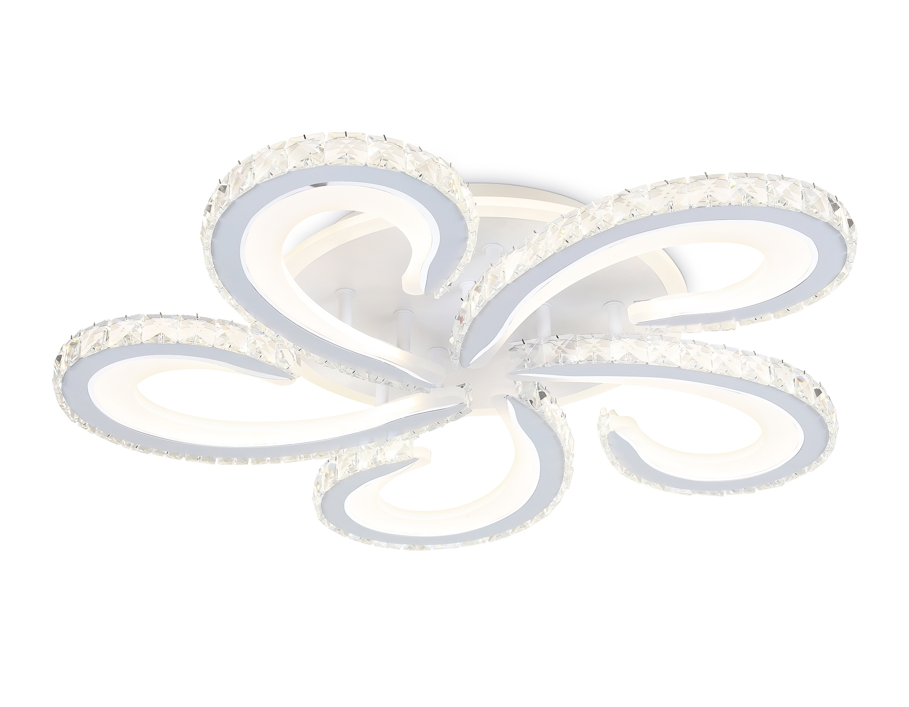 Потолочный светодиодный светильник Ambrella light FA1703/5 WH/CH белый/хром 149W 3000K-6400K 540*540*90 (ПДУ РАДИО 2.4G)
