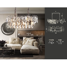 Светильник Ambrella light TR5259/10 CH/CL хром/прозрачный E27*10 max 40W 800*300*270