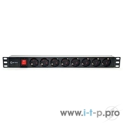 Блок розеток 5bites PDU819P-08 8S, PVC, SWITCH, 1U, 19