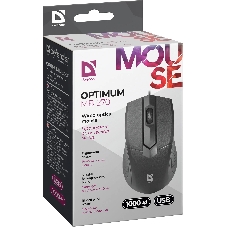 Мышь проводная Defender Optimum MB-270 черный, 1200 dpi, USB, кнопки - 3