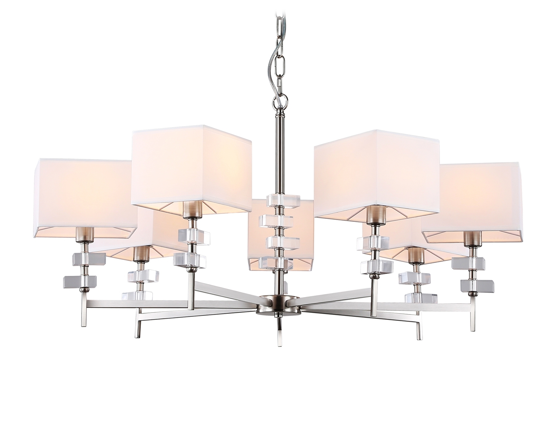Люстра Ambrella light LH71323/7 SN/WH никель/белый E14/7 max 40W D860*850