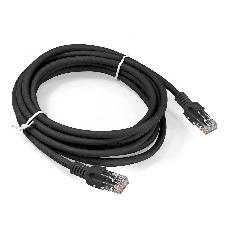 Патч-корд медный ExeGate UTP-RJ45-RJ45-5e-CU-3M-BK, UTP, cat.5e, 3м, черный