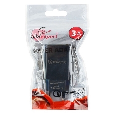 Сетевое зарядное устройство Cablexpert MP3A-PC-17, QC 3.0, 100/220V - 1 USB порт 5/9/12V, черный