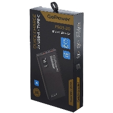 Портативный аккумулятор GoPower PB03-20 20000mAh 3.0A 22.5W 2USB/Type-C черный (1/50)