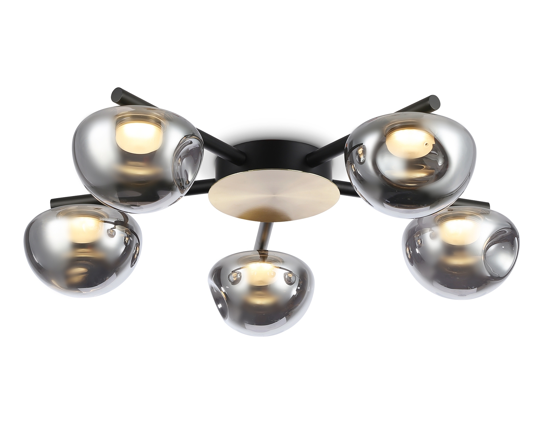 Светильник Ambrella light LH12009/5 BK/GD/SM черный/золото/дымчатый 30W 3000K D790*180