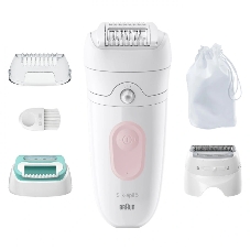 Эпилятор Braun SE5-050 скор.:2 насад.:4 от электр.сети от аккум. белый/розовый