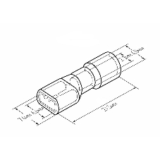 Клемма плоская Rexant полностью изолированная термоусаживаемая гнездо 6.6 мм 1.5-2.5 мм² (РПи-м-т 2.5-(6.3) синий