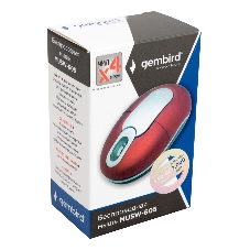 Мышь беспроводная Gembird MUSW-605 красный, 1200 dpi, радиоканал, USB, кнопки - 3