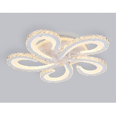 Потолочный светодиодный светильник Ambrella light FA1703/5 WH/CH белый/хром 149W 3000K-6400K 540*540*90 (ПДУ РАДИО 2.4G)