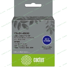 Картридж ленточный Cactus CS-D1-45010 12мм, черный шрифт, прозрачный фон, 7м для DYMO LM 160, 210D, 280, PnP, 420P, 500 TS; Rhino Pro 6000, 5200, 4200