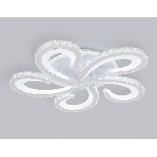 Потолочный светодиодный светильник Ambrella light FA1703/5 WH/CH белый/хром 149W 3000K-6400K 540*540*90 (ПДУ РАДИО 2.4G)