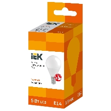 Лампа светодиодная IEK LLE-G45-5-230-30-E14 ECO G45 5Вт шар 3000К теплый белый E14 450лм 230-240В