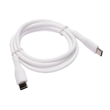 Кабель USB2.0 Cablexpert CC-USB2S-CMCM-1M-W Type-C/Type-C, 3А, 65Вт, PD/QC3.0, силиконовый, 24AWG, медь, 1м, белый, пакет